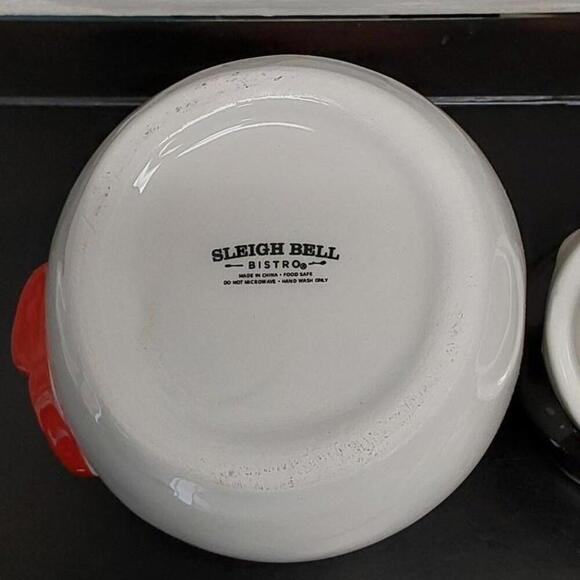 Cookie Jar Snowman & Teddy Bear Christmas Holiday 9" Tall | Sleigh Bell Bistro - Picture 10 of 10